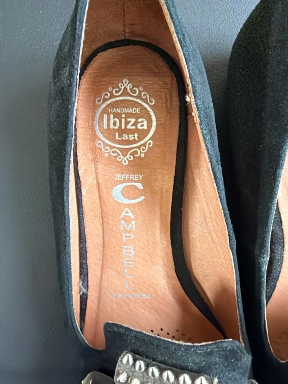 Jeffrey Campbell Ibiza Studded Suede Loafers Black Slip-On Flats Punk Boho EU 39 - Picture 3 of 11